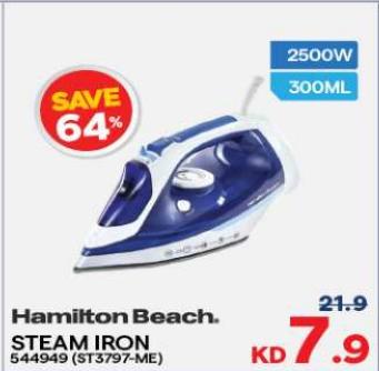 Hamilton Beach Steam Iron 2500W 300ML