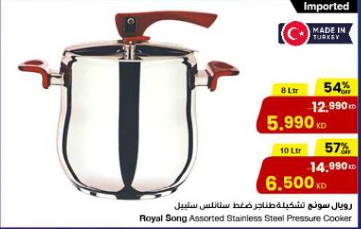 Royal Song Assorted Stainless Steel Pressure Cooker 10LTR