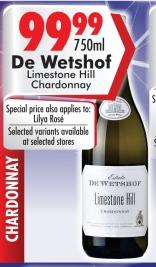 De Wetshof Limestone Hill Chardonnay 750 ml