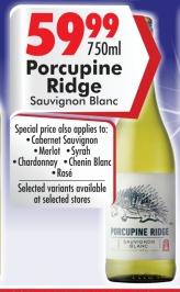 Porcupine Ridge Sauvignon Blanc 750 ml