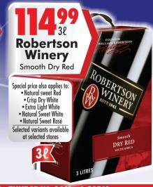 Robertson Winery Smooth Dry Red 3 ltr