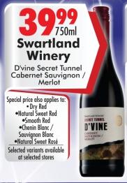 D'vine Secret Tunnel Cabernet Sauvignon / Merlot 750 ml