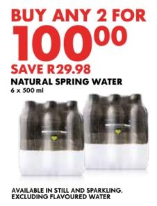 ANY 2 NATURAL SPRING WATER 6 x 500 ml