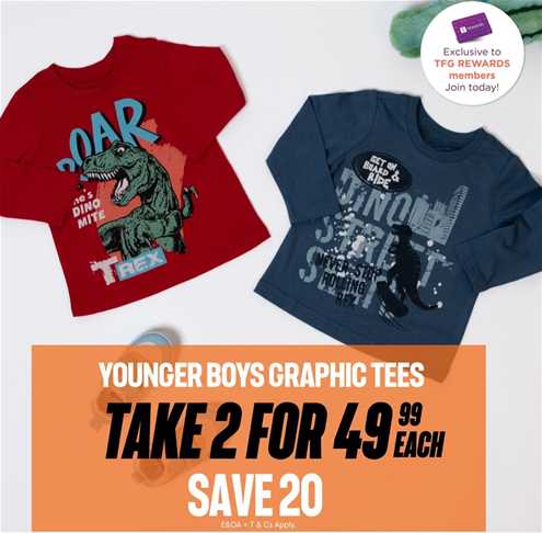 YOUNGER BOYS GRAPHIC TEES