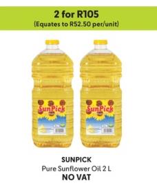 SUNPICK Pure Sunflower Oil 2 L NO VAT