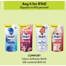 ANY 4 COMFORT Fabric Softener Refill (All variants) 800 ml