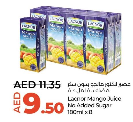 Lacnor Mango Juice No Added Sugar 180ml x 8