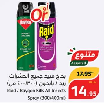Raid / Baygon Kills All Insects Spray (300/400ml)