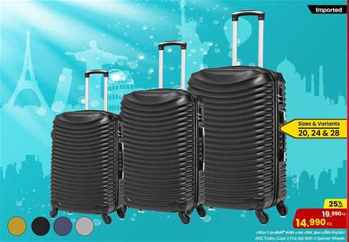 ABS Trolley Case 3 Pcs Set With 4 Spinner Wheels