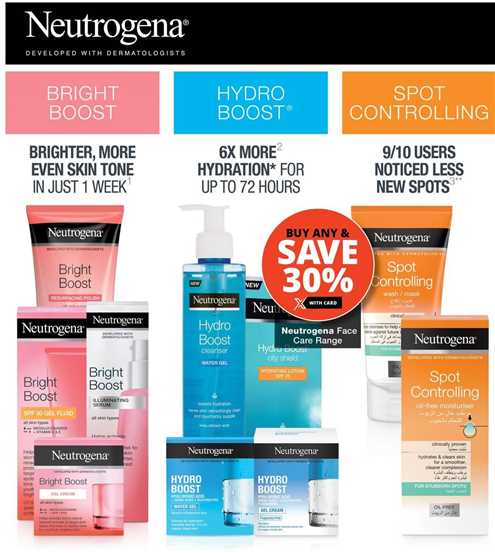Buy Any 30% Off Neutrogena Face Care Range