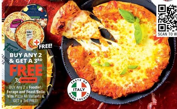 BUY Any 2 x Foodie!/ Forage and Feast/Bella Vita Pizza All Variants & GET a 3rd FREE!