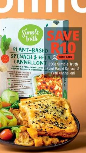  350g Simple Truth Plant-Based Spinach & Feta Cannelloni SAUCE