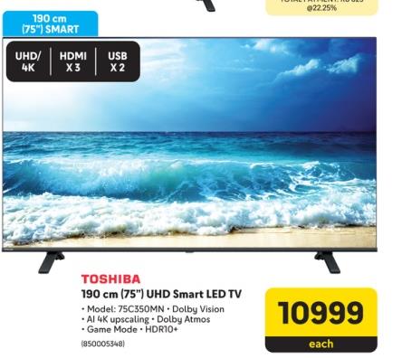 TOSHIBA 190 cm (75") UHD Smart LED TV