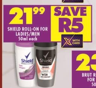 SHIELD ROLL-ON FOR LADIES/MEN 50 ml each
