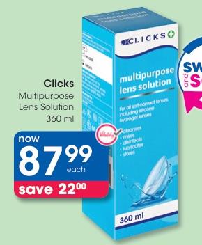 Clicks Multipurpose Lens Solution 360 ml