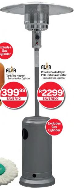 ALVA Powder Coated Split Pole Patio Gas Heater Excludes Gas Cylinder