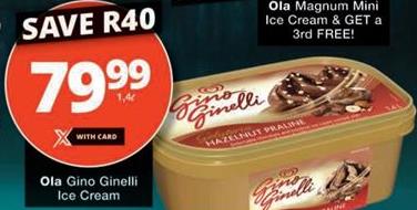 Ola Gino Ginelli Ice Cream 1.4L