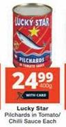 Lucky Star Pilchards in Tomato/ Chilli Sauce Each 400g