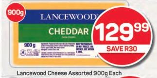 Lancewood Cheese Assorted 800g Each