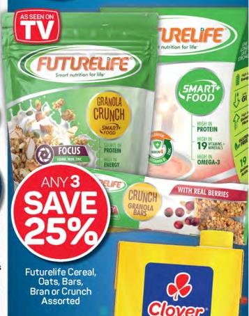 Futurelife Cereal, Oats, Bars, Branor Crunch Assorted Any 3