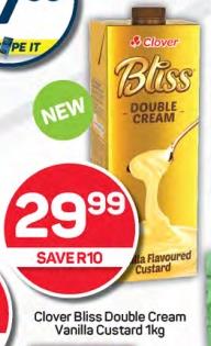 Clover Bliss Double Cream Vanilla Custard 1kg