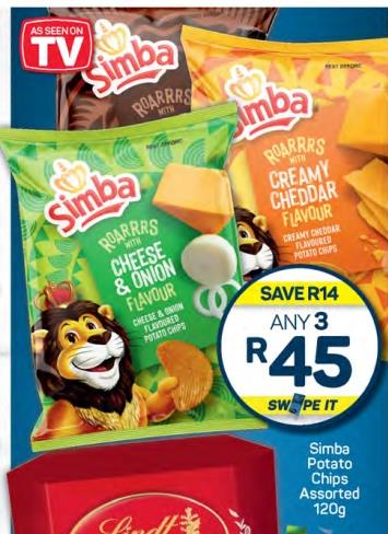 Simba Potato Chips Assorted 120 gm 