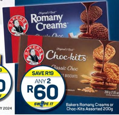 Bakers Romany Creams or Choc-Kits Assorted 200g