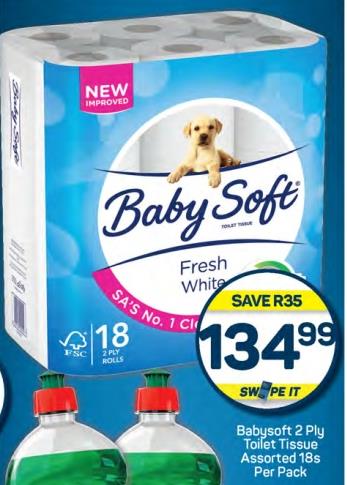 Babysoft 2Ply Toilet Tissue Assorted 18s Per Pack