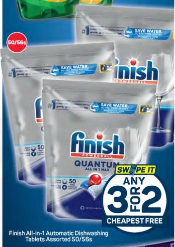 Finish All-in-1 Automatic Dishwashing Tablets Assorted 50/56s
