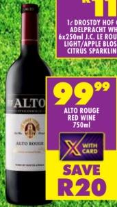 ALTO ROUGE RED WINE 750ml 