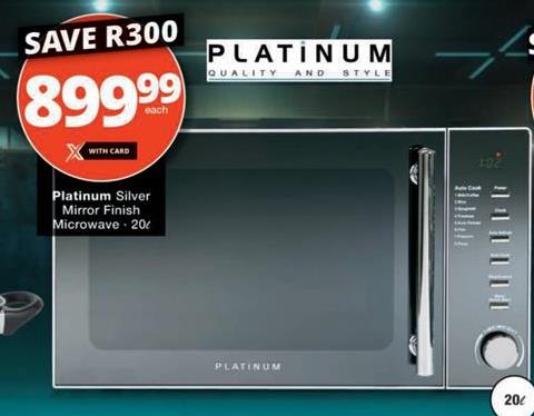 Platinum Silver Mirror Finish Microwave 20%