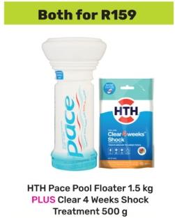 HTH Pace Pool Floater 1.5 kg PLUS Clear 4 Weeks Shock Treatment 500 g