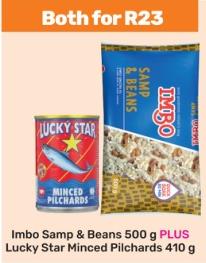 Imbo Samp & Beans 500g Plus Lucky Star Minced Pilchards 410g