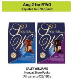 SALLY WILLIAMS Nougat Share Packs (All variants) 125/150g Any 2