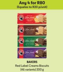 BAKERS Red Label Creams Biscuits (All variants) 200gm 