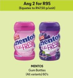 Mentos Full Fresh Gum Bottles (All variants)  any 2 