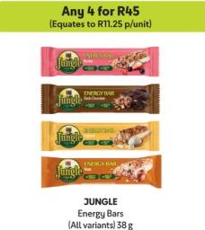 JUNGLE Energy Bars (All variants) any 4 