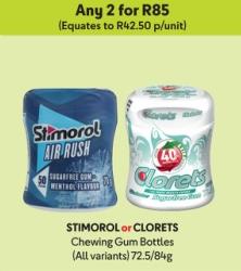 STIMOROL or CLORETS Chewing Gum Bottles (All variants) 72.5/84g Any 2