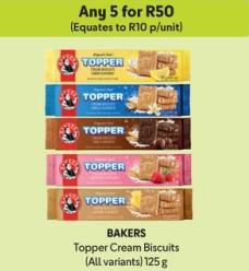 Bakers Topper Cream Biscuits (All variants) 125g Any 2