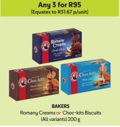 BAKERS Romany Creams or Choc-kits Biscuits (All variants) any 3 