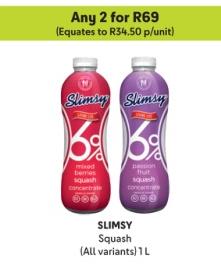 SLIMSY Squash (All variants) 1L Any 2