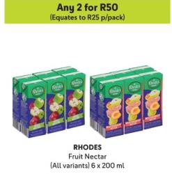 RHODES Fruit Nectar (All variants) 6x200ml Any 2