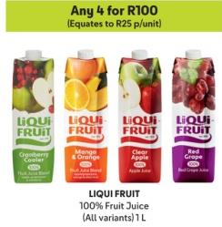 LIQUI FRUIT 100% Fruit Juice (All variants) 1 L Any 4