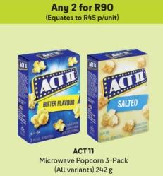 ACT II Microwave Popcorn 3-Pack (All variants) 242g Any 2