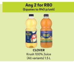 Clover Krush 100% Juice (All variants) any 2 