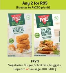 Fry's Vegetarian Burger, Schnitzels, Nuggets, Popcorn or Sausage  any 2