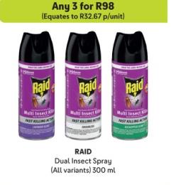 RAID Dual Insect Spray (All variants) 300ml Any 3