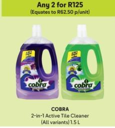 COBRA 2-in-1 Active Tile Cleaner (All variants) 1.5 L any 2 