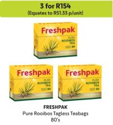 Freshpak Pure Rooibos Tagless Teabags 80's 