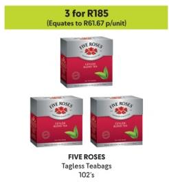 Five Roses Tagless Teabags 102s